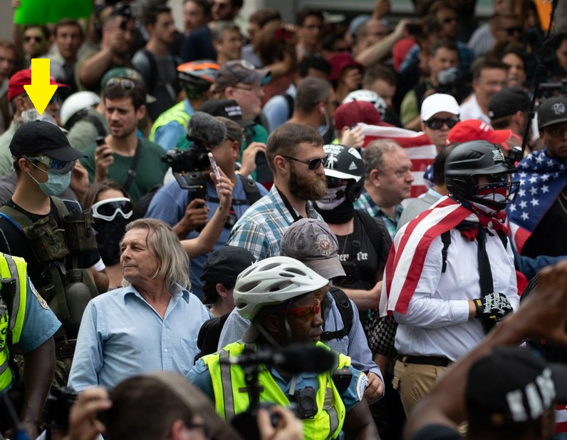 Tyler Dykes, CEO of Technology King of the Lowcountry, LARPing as commando at Unite the Right (Washington DC, 12 August 2018)
